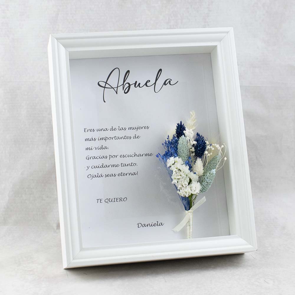 cuadro de flores secas para abuela