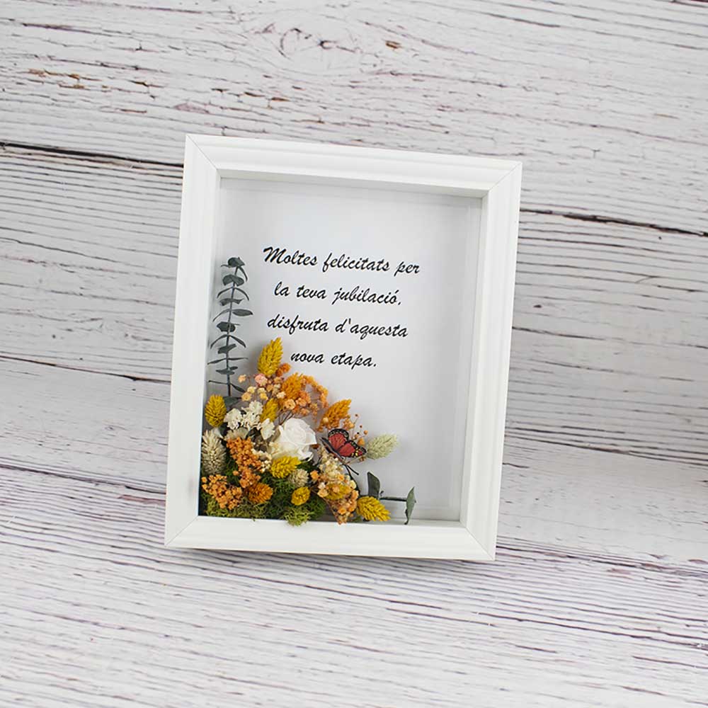 Marco de flores jubilación naranja