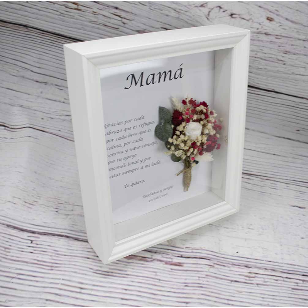 Marco de flores para regalo boda