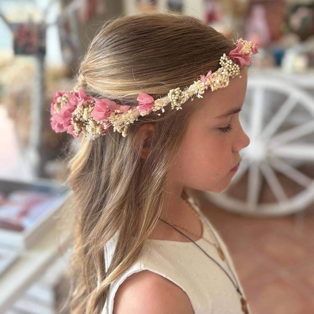 Corona de flores niña comunión Sara