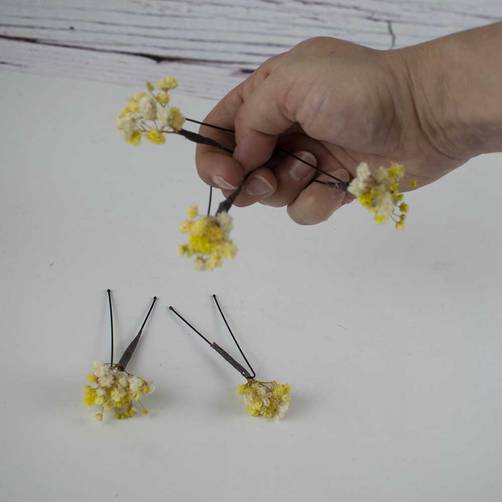 florecillas amarillas para el pelo