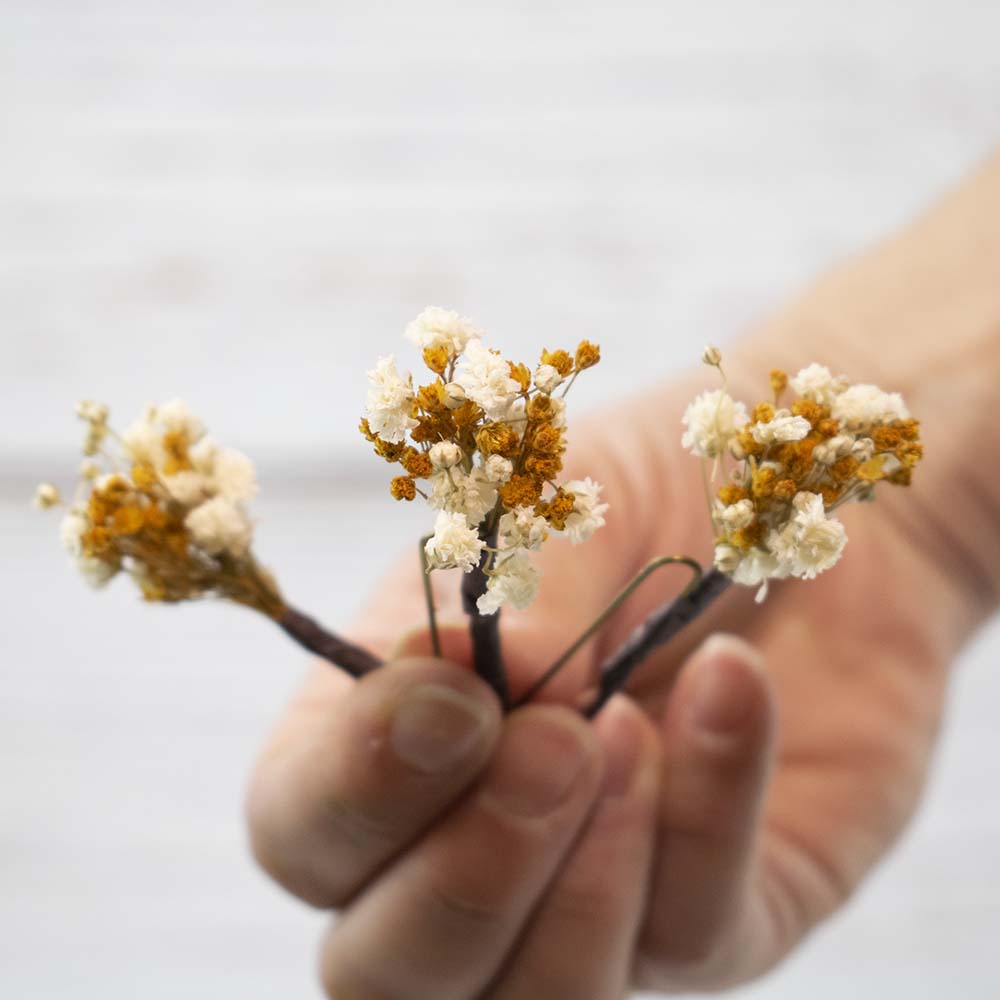 flores mostaza para el eplo en horquilla