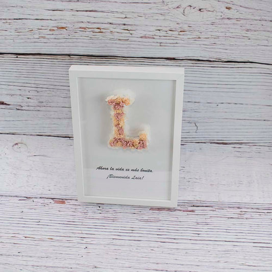 marco con flores inicial L