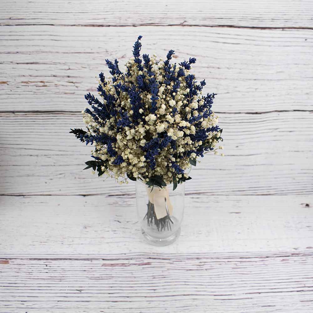 ramo novia lavanda preservada con paniculata