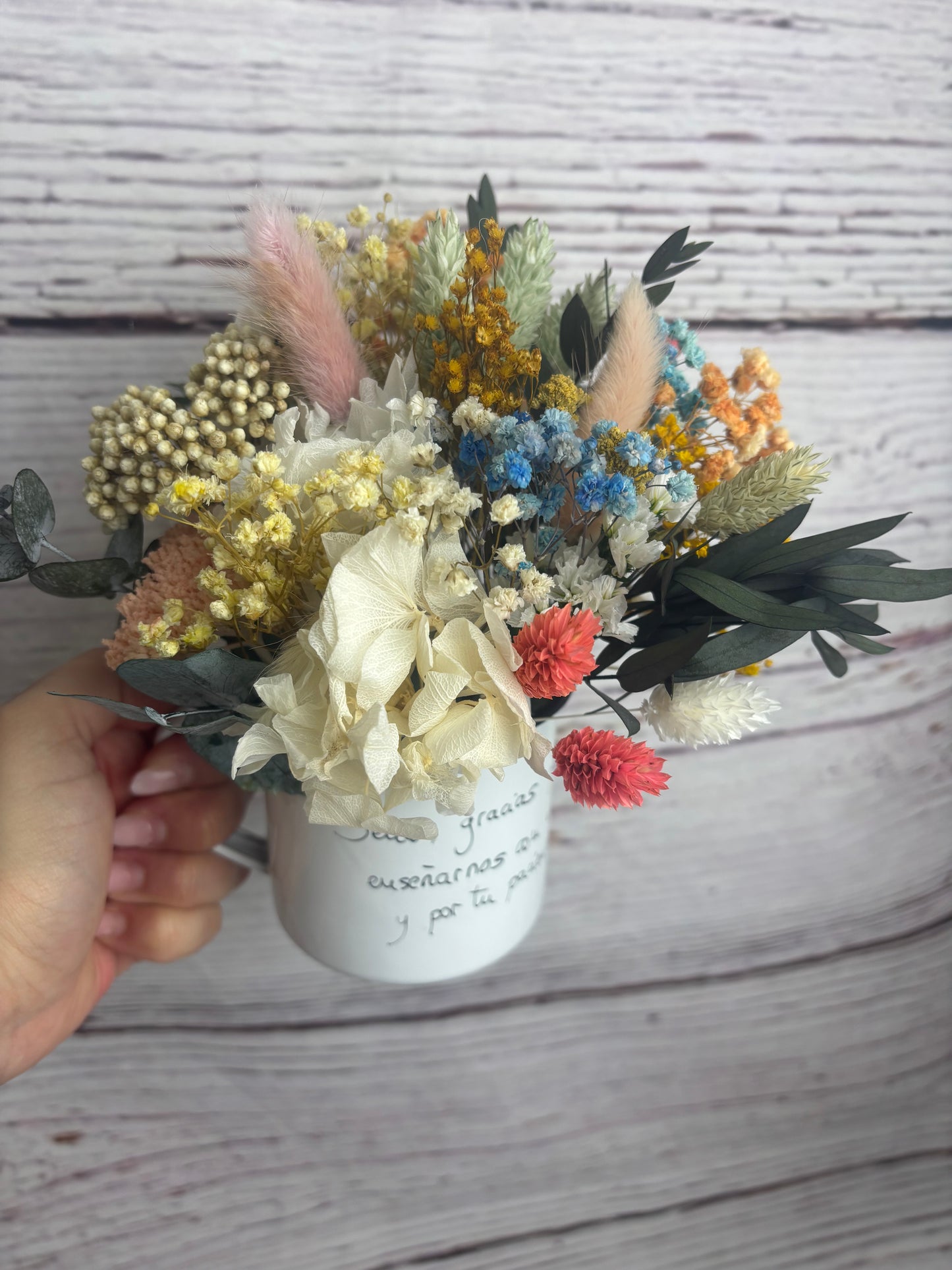 Regalo original profe taza de flores