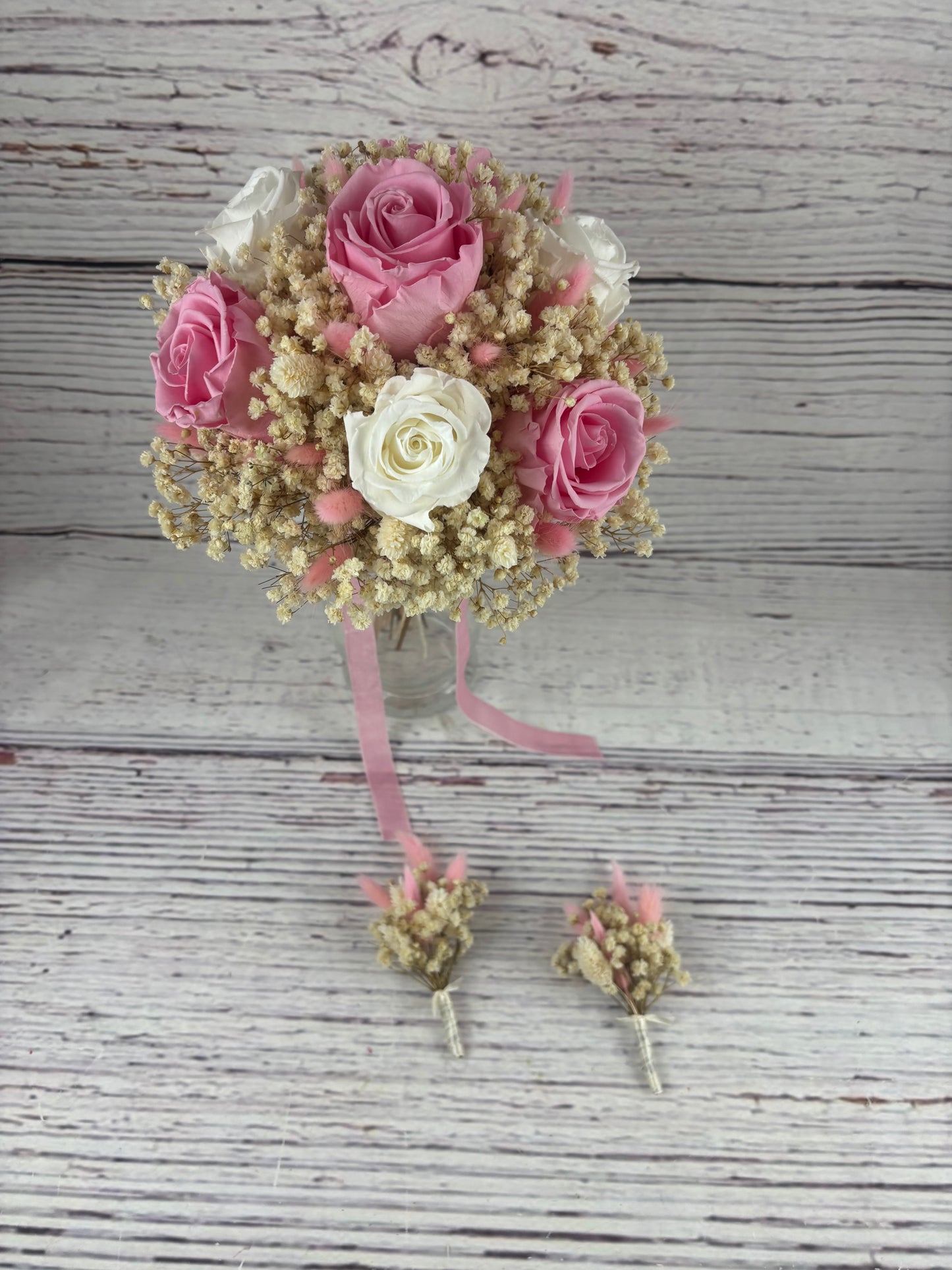 Ramo de novia romántico con rosas Xerez