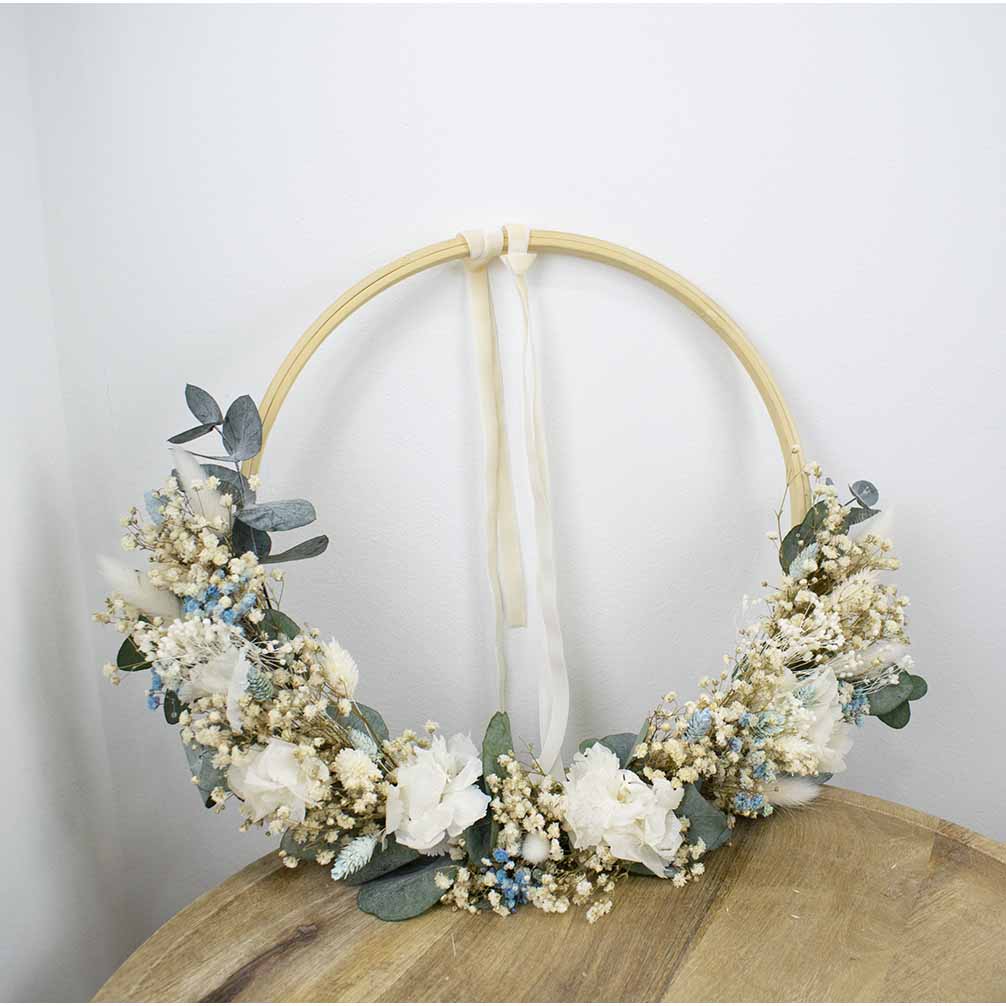 Bastidor de flores preservadas para anillos
