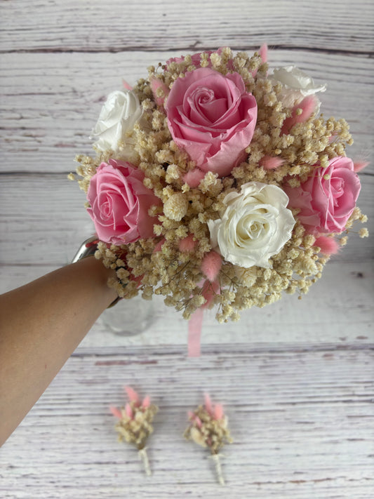 Ramo de novia romántico con rosas Xerez