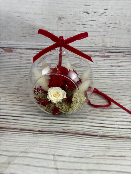 Bolita cristal con flores