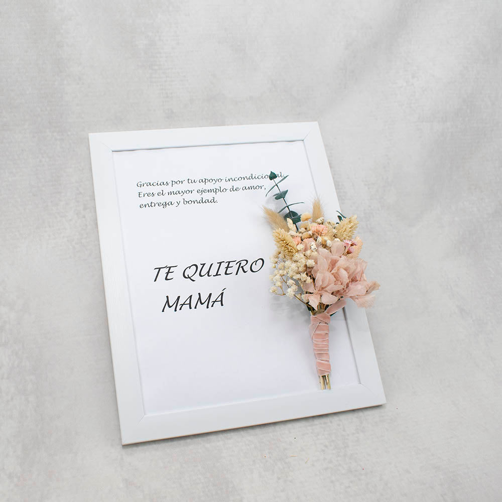 cuadro flores preservadas mamá