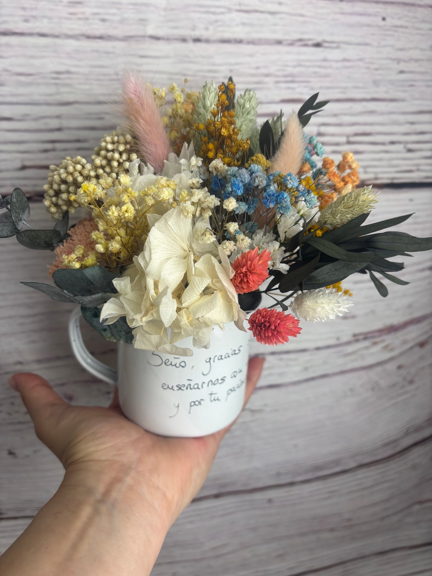 Regalo original profe taza de flores