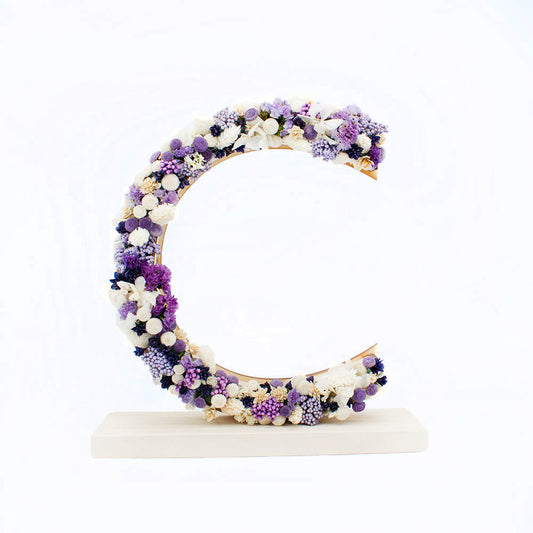 Letras de flores preservadas Púrpura