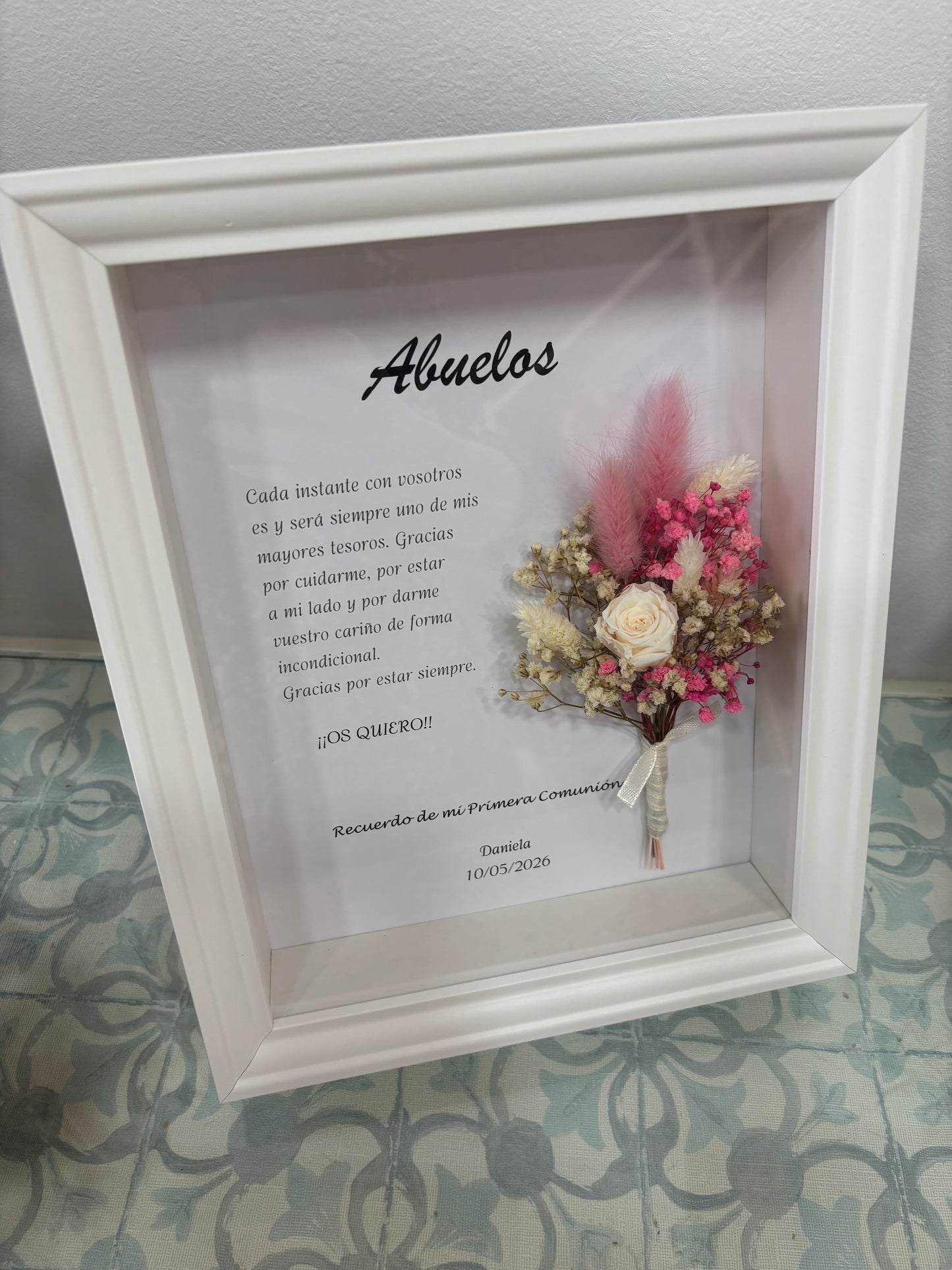 Marco para abuelos con flores