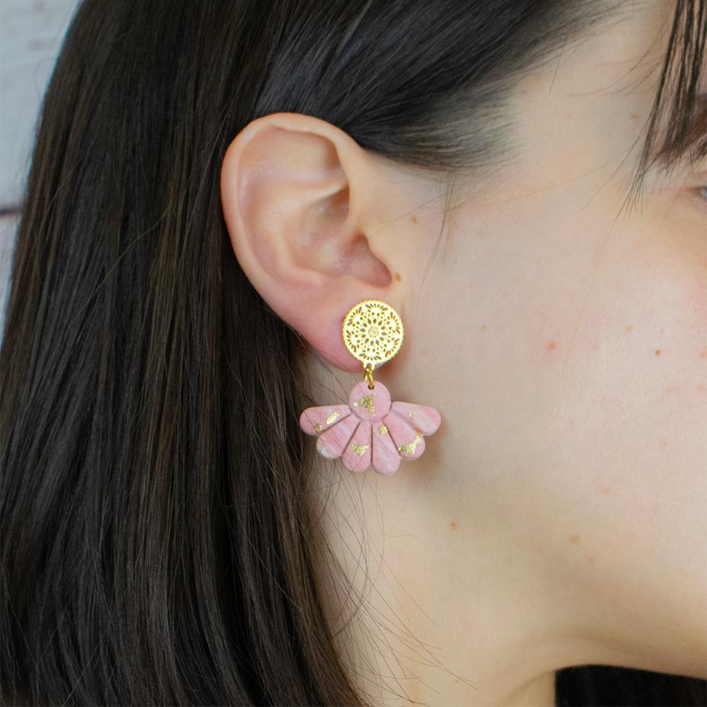 Pendientes artesanales Abanico