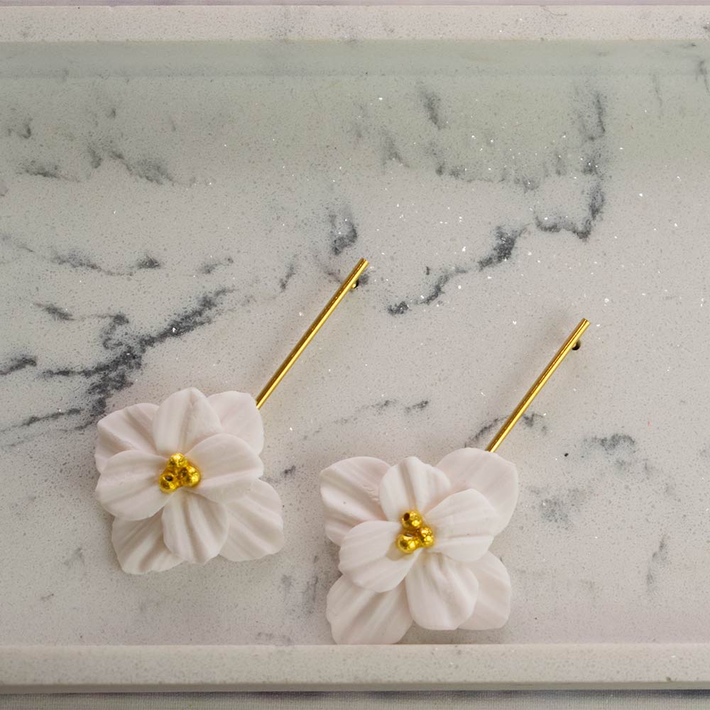 Pendientes sencillos blancos Azahar