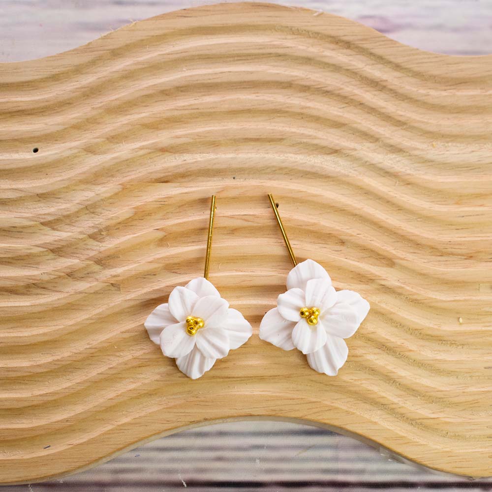 Pendientes blancos de flor Azahar