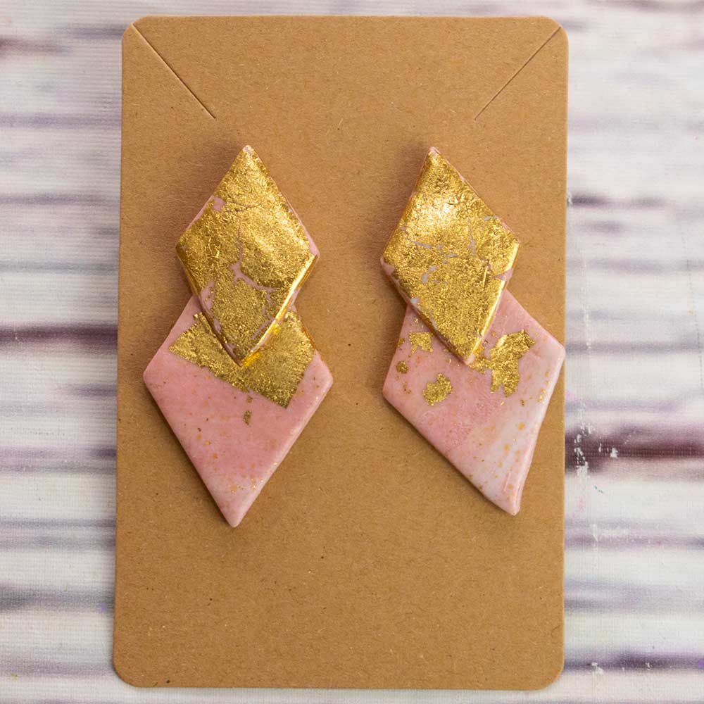 pendientes artesanales rosados

