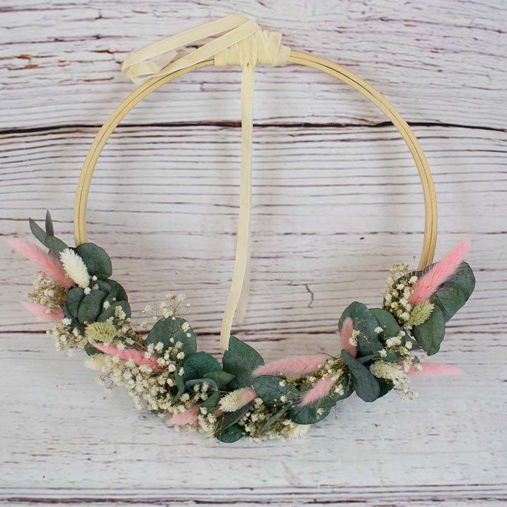 Porta alianzas de flor preservada boda