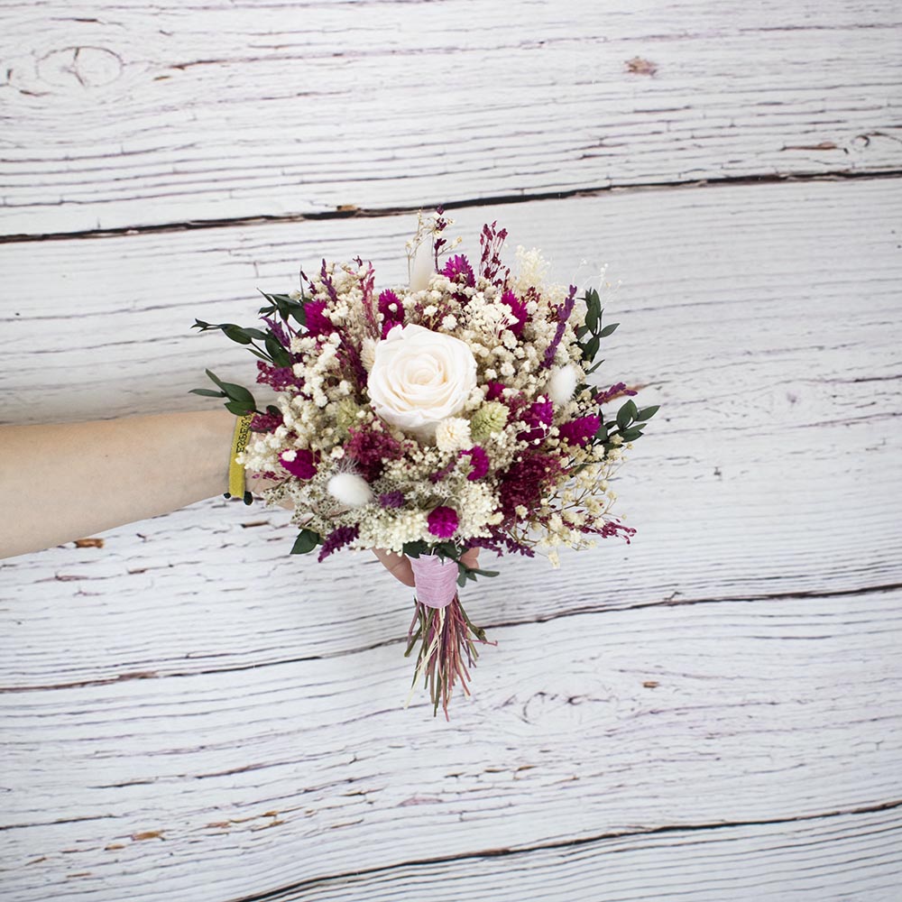 Ramo preservado con flores rosas Sira