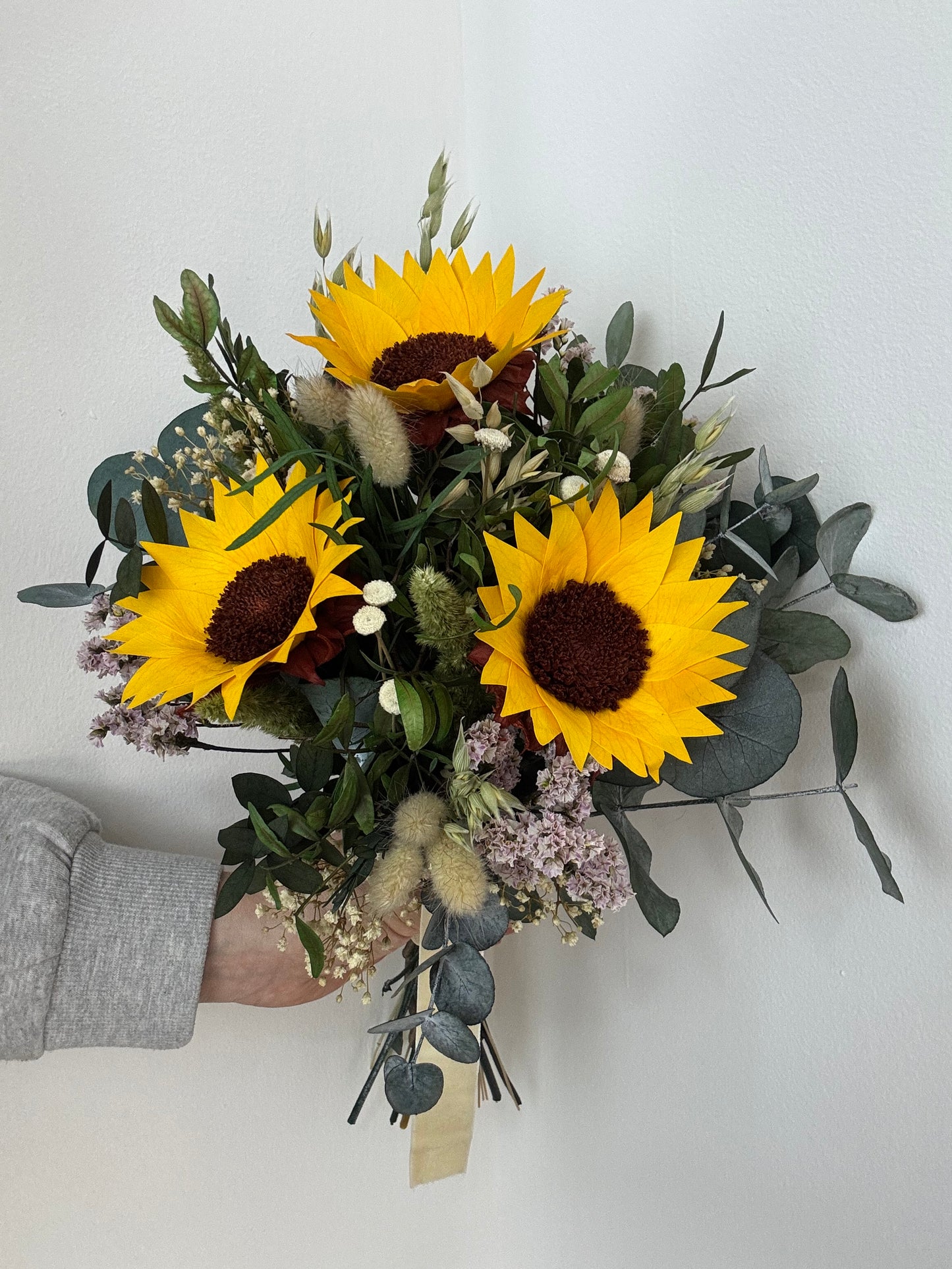 ramo de girasoles preservados