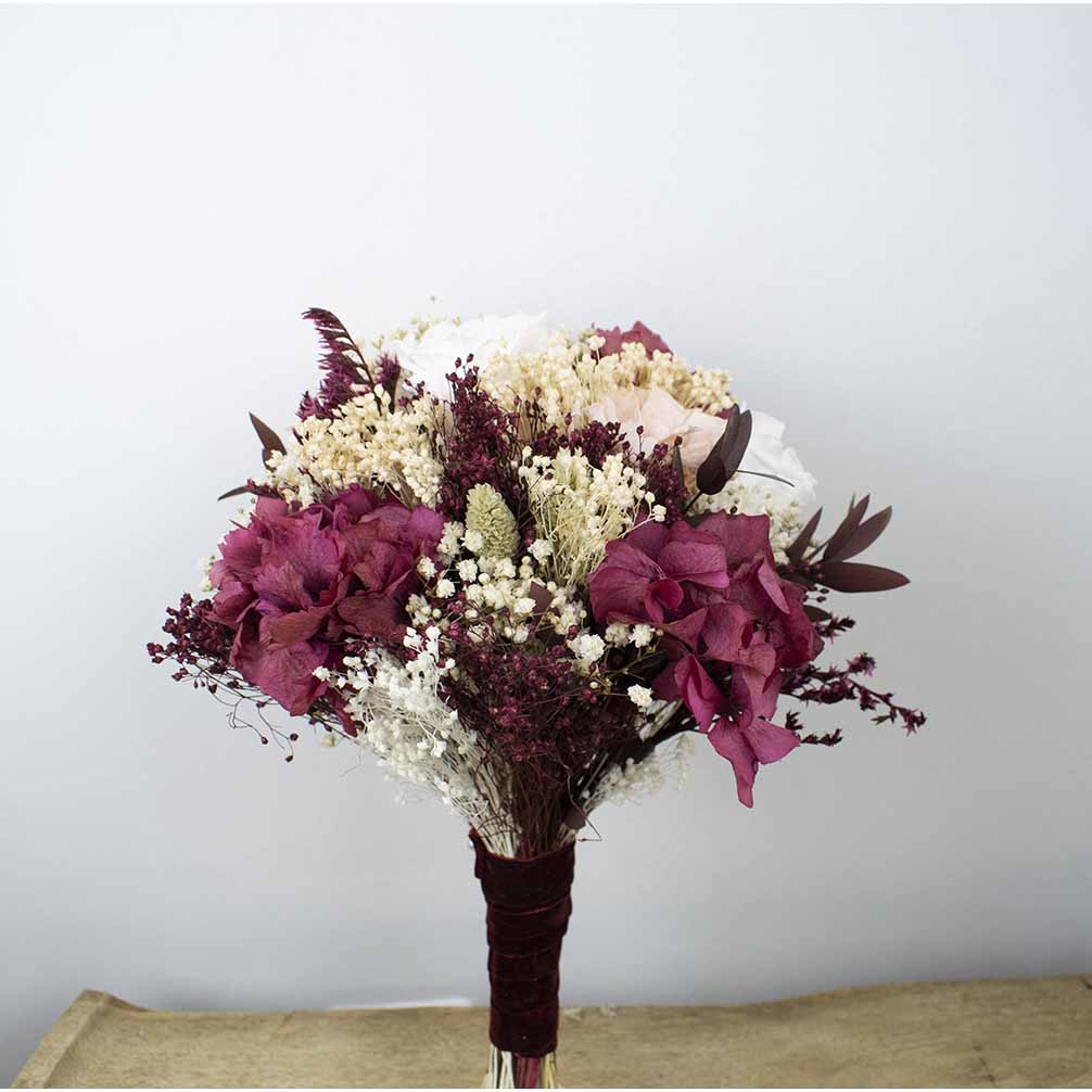 Ramop de novia preservado burdeos