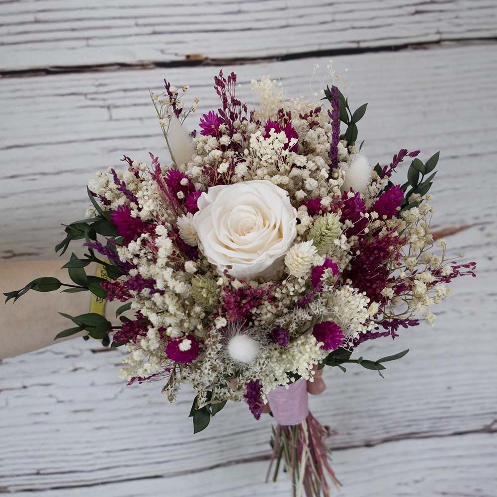 Ramo preservado con flores rosas Sira