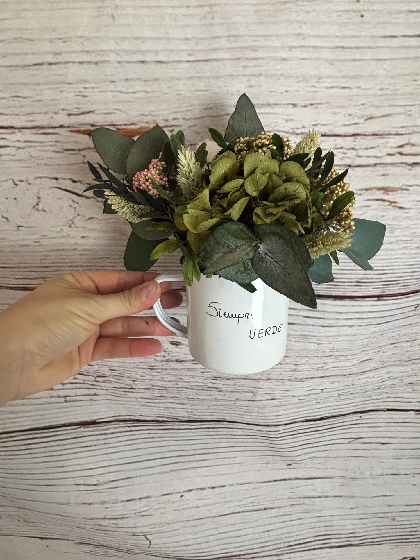 Taza de flores Siempre Verde