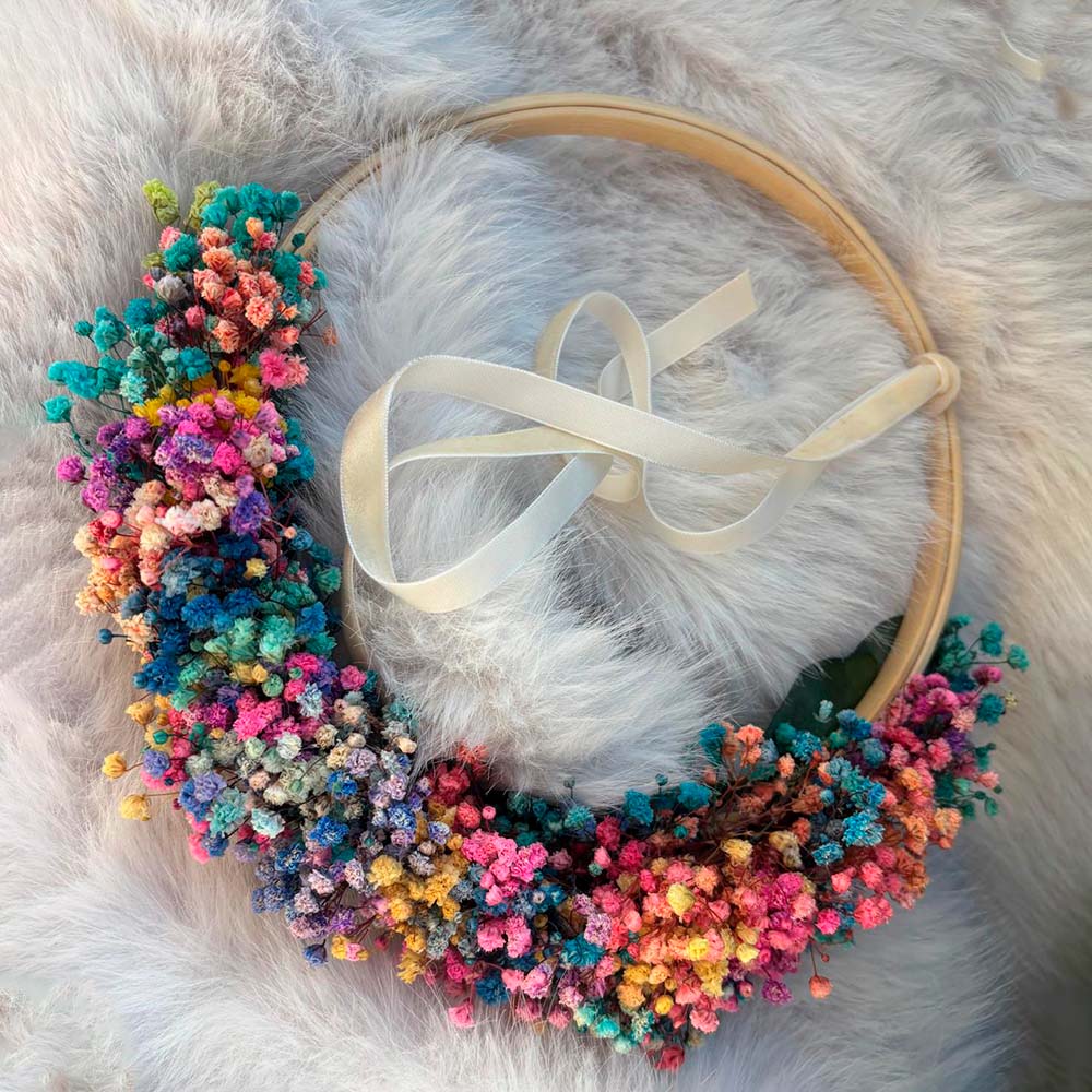 Porta alianzas de flores de colores