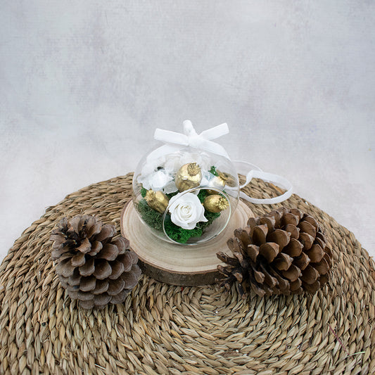 bola de cristal navideña