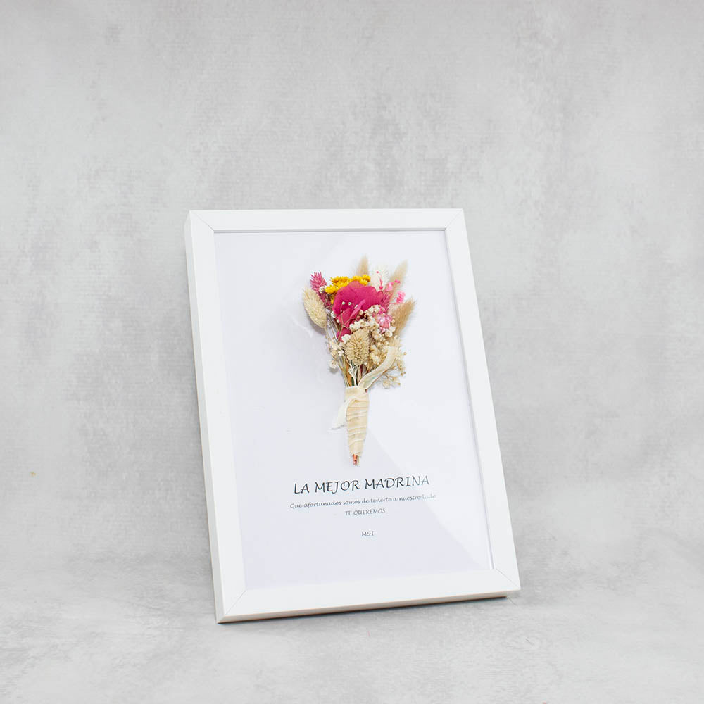 Cuadro personalizado boda flores secas