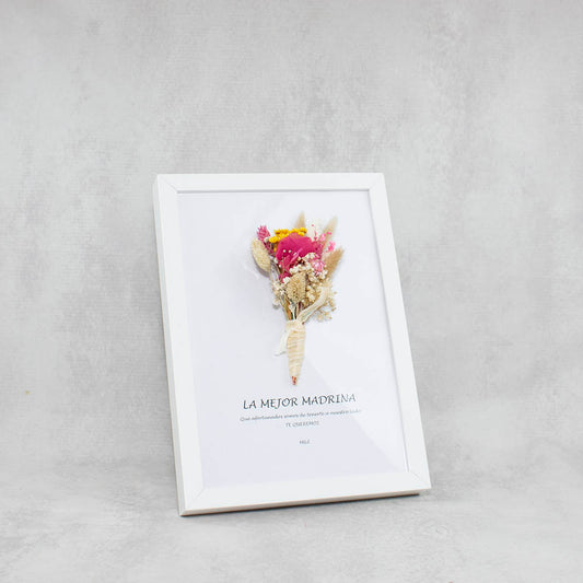 Cuadro personalizado boda flores secas