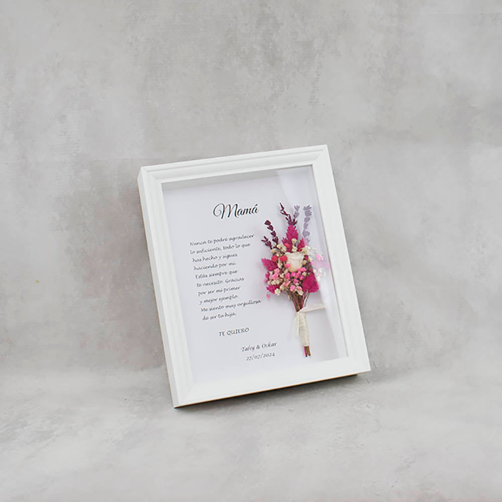 cuadro de flores para regalo boda