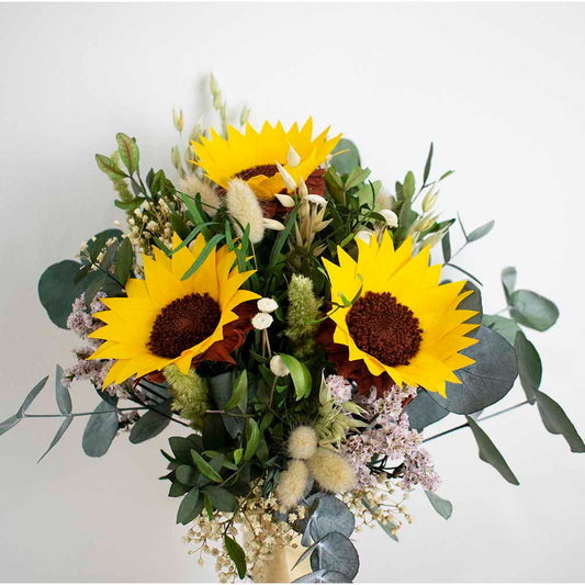 Ramo de girasoles novia sencillo
