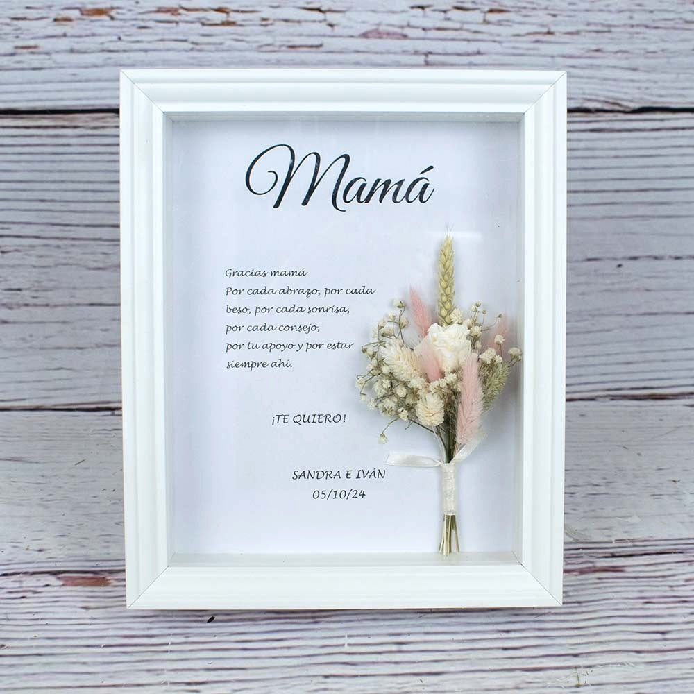 Marco de flores para regalo boda