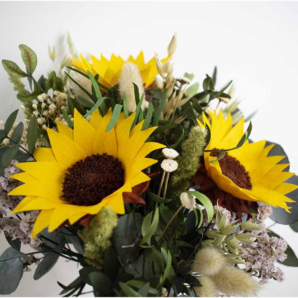 Ramo de girasoles novia sencillo